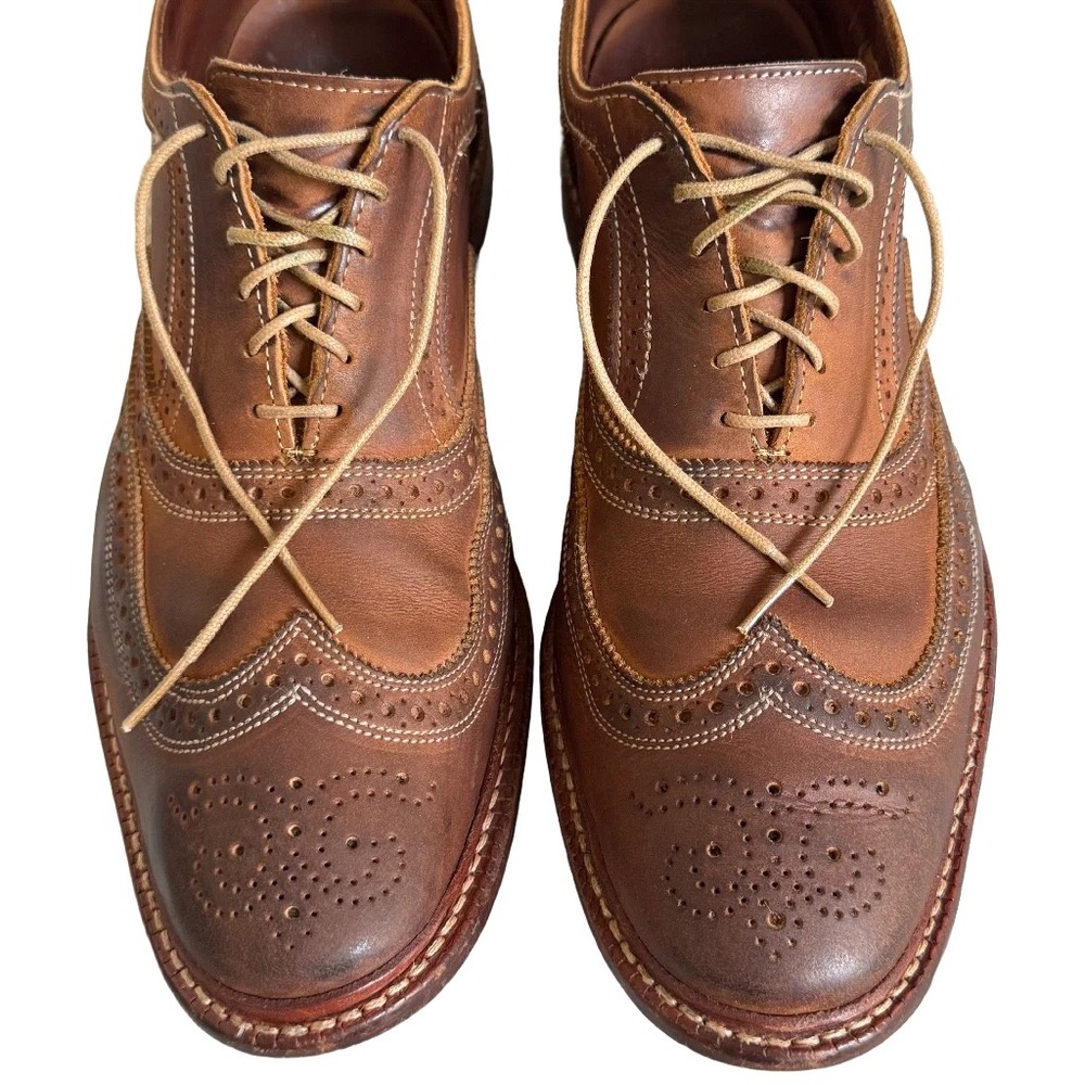 Allen Edmonds Neumok Wingtip Oxford Leather Dress Shoes Brown Men's 14 Academic